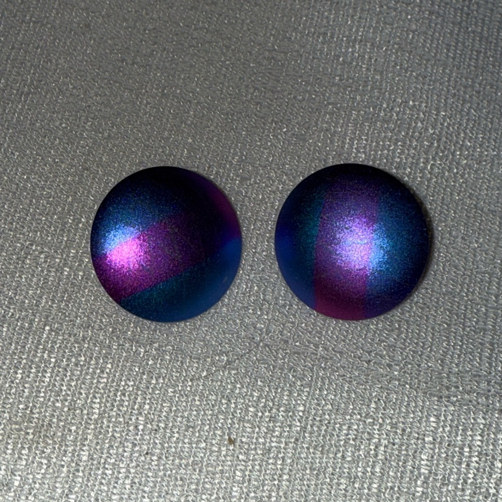 90’s Iridescent Blue and Purple Stud Earrings